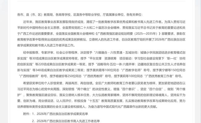 广西艺术学校喜获自治区教学成果一等奖